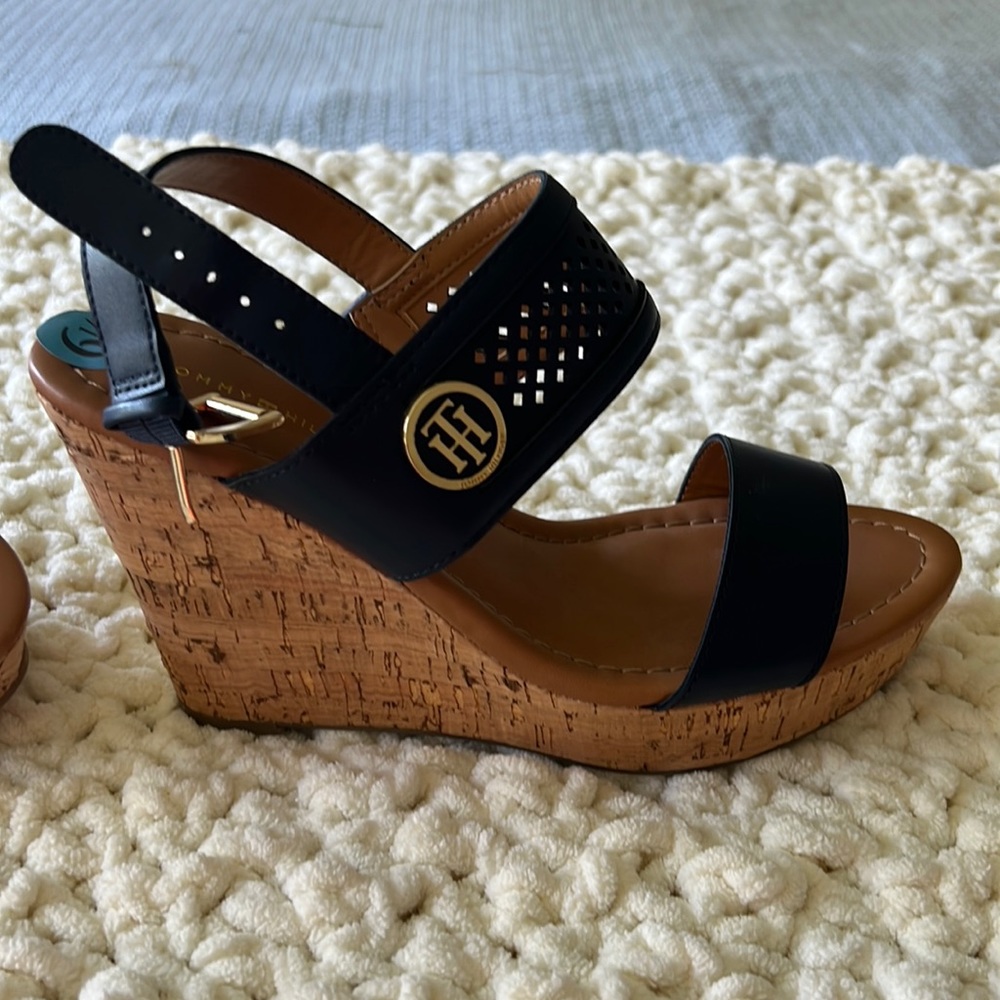 Tommy Hilfiger Wedge Sandals Navy Blue